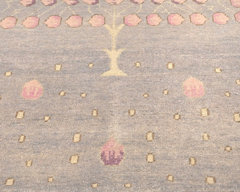 3x5 Gray Kuba Afghan Hand Knotted Wool Area Rug